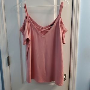 Rue21 Open Shoulder Short Sleeve Shirt